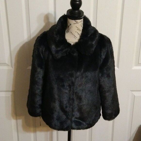 Vigoss faux fur coat Black Md Vintage Classy Party Y2k - Picture 2 of 11